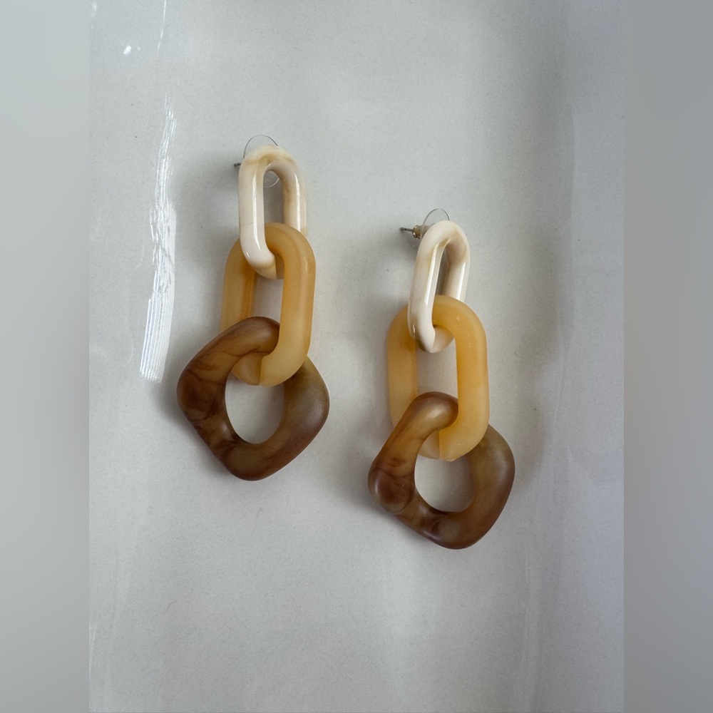 Boho Chunky Resin Chainlink Earrings